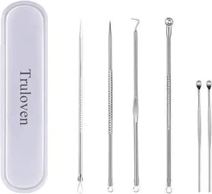 Truloven 6PCS Blackhead Remover, Blackhead Extractor, Pimple Extractor, Pimple Popper Tool Kit, Stainless Steel Blackhead, Facial Cleaning Tool Truloven 6PCS Blackhead Remover, Blackhead Extractor, Pimple Extractor, Pimple Popper Tool Kit, Stainless Steel Blackhead, Facial Cleaning Tool