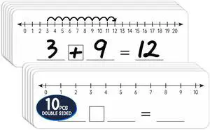 10 Pcs Number Line Dry Erase Boards Cards, Double Sided Writable and Erasable Board 0-10 on One Side 0-20 on Other Side Math Teaching Homeschool Supplies for Students, Classroom Must Haves (4 x 12) 10 Pcs Number Line Dry Erase Boards Cards, Double Sided Writable and Erasable Board 0-10 on One Side 0-20 on Other Side Math Teaching Homeschool Supplies for Students, Classroom Must Haves (4 x 12)