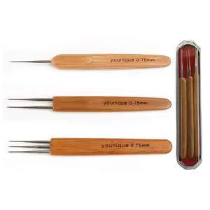 Dreadlocks Crochet Hook for Hair 3pcs/Set (1 Hook, 2 Hooks, 3 Hooks) 0.75mm Dreadlock Hooks with Wooden Handle Crochet Needles for Hair Dreadlock Needle Tool for Braid Craft Dreadlocks Crochet Hook for Hair 3pcs/Set (1 Hook, 2 Hooks, 3 Hooks) 0.75mm Dreadlock Hooks with Wooden Handle Crochet Needles for Hair Dreadlock Needle Tool for Braid Craft