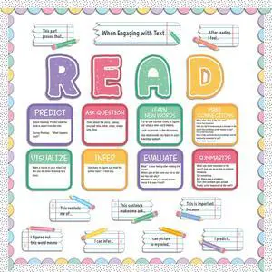 Reading Strategies Bulletin Board Set Reading Posters for Classroom Pastel | Pencil Notebook Cutouts, Reading Classroom Decor for Back to School Library, Wall, Middle HighTeacher Supplies Reading Strategies Bulletin Board Set Reading Posters for Classroom Pastel | Pencil Notebook Cutouts, Reading Classroom Decor for Back to School Library, Wall, Middle HighTeacher Supplies