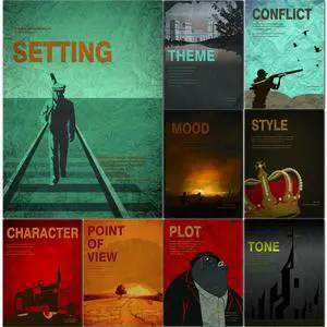 9 Pieces Elements of Novel Posters Literature Art Prints English Language and Literature Posters for Middle School and High School Classroom Library Office or English Classroom Decorations or 9 Pieces Elements of Novel Posters Literature Art Prints English Language and Literature Posters for Middle School and High School Classroom Library Office or English Classroom Decorations or