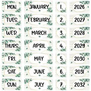 Eucalyptus Flip Calendar Bulletin Board Set for Classroom Decorations,Classroom Calendar Flip Chart With 57 Date Cards for Home Back to School Classroom Decoration Teacher Supplies Eucalyptus Flip Calendar Bulletin Board Set for Classroom Decorations,Classroom Calendar Flip Chart With 57 Date Cards for Home Back to School Classroom Decoration Teacher Supplies