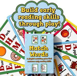 Montessori-Inspired Reading Matching Game for Ages 4-6 | Match Words Preschool & Kindergarten Early Reading Games | Letter & Word Recognition | Picture & Word Matching 1-4 Players Montessori-Inspired Reading Matching Game for Ages 4-6 | Match Words Preschool & Kindergarten Early Reading Games | Letter & Word Recognition | Picture & Word Matching 1-4 Players