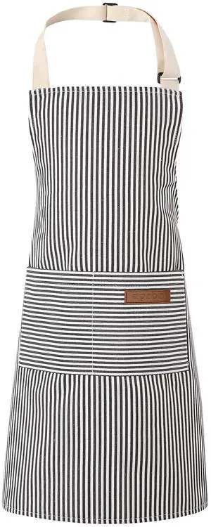 Stripes Kids Apron, Kids Cooking Aprons with 2 Pockets | Aprons for Cooking,Cleaning,Painting (Grey, 45x48cm) Stripes Kids Apron, Kids Cooking Aprons with 2 Pockets | Aprons for Cooking,Cleaning,Painting (Grey, 45x48cm)