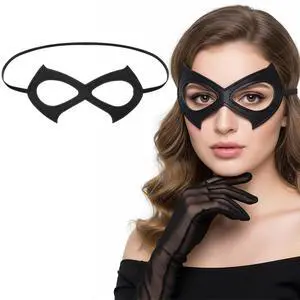 Black Leather Cat Eye Mask for Adult Woman | Half Face Mask for Masquerade Cosplay Halloween Costume Accessory Black Leather Cat Eye Mask for Adult Woman | Half Face Mask for Masquerade Cosplay Halloween Costume Accessory