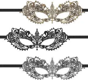 3 PCS Silver Masquerade Mask for Women, Fun Lace Masquerade Mask for Couples with Elastic Band Masks for Party Prom Venetian Mardi Gras Role Plays Ball - Black, Gold, Silver, 21× 8 cm 3 PCS Silver Masquerade Mask for Women, Fun Lace Masquerade Mask for Couples with Elastic Band Masks for Party Prom Venetian Mardi Gras Role Plays Ball - Black, Gold, Silver, 21× 8 cm
