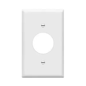 1.406" Hole Single Receptacle Outlet Wall Plate, Size 1-Gang 4.50" x 2.76", Polycarbonate Thermoplastic, 8851-W, White 1.406" Hole Single Receptacle Outlet Wall Plate, Size 1-Gang 4.50" x 2.76", Polycarbonate Thermoplastic, 8851-W, White