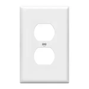 Duplex Receptacle Outlet Wall Plate, Electrical Outlet Cover, Mid-Size Size 1-Gang 4.88" x 3.11", Unbreakable Polycarbonate Thermoplastic, UL Listed, 8821M-W, White Duplex Receptacle Outlet Wall Plate, Electrical Outlet Cover, Mid-Size Size 1-Gang 4.88" x 3.11", Unbreakable Polycarbonate Thermoplastic, UL Listed, 8821M-W, White