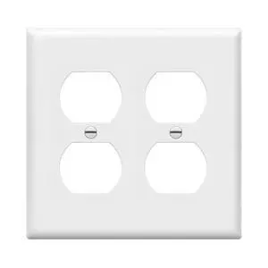8822-W Duplex Receptacle Outlet Wall Plate, Standard Size 2-Gang, Polycarbonate Thermoplastic, White 8822-W Duplex Receptacle Outlet Wall Plate, Standard Size 2-Gang, Polycarbonate Thermoplastic, White