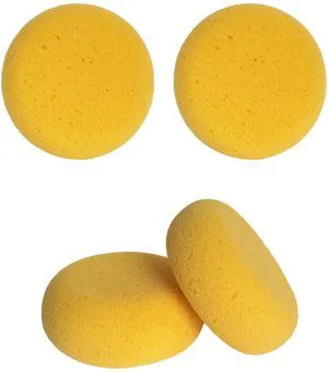 4 Pcs 3 Inch Round Painting Sponge Artist Pottery Clay Art Crafts | Synthetic reusable elasticity soft yellow sponges for acrylic watercolor face, ceramics sculpting, leather care & shoes 4 Pcs 3 Inch Round Painting Sponge Artist Pottery Clay Art Crafts | Synthetic reusable elasticity soft yellow sponges for acrylic watercolor face, ceramics sculpting, leather care & shoes