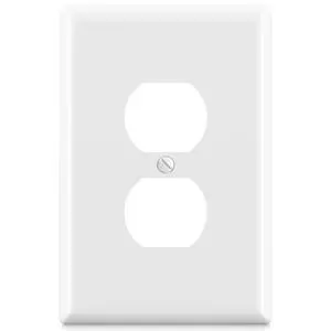 Large Size Outlet Covers Wall Plate, 1-Gang Duplex Electric Outlet Covers, Unbreakable Polycarbonate Wall Covers, UL Listed, Color-matched Screws Included (1 Pack, Glossy White) Large Size Outlet Covers Wall Plate, 1-Gang Duplex Electric Outlet Covers, Unbreakable Polycarbonate Wall Covers, UL Listed, Color-matched Screws Included (1 Pack, Glossy White)