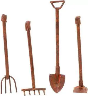 4 Pcs Miniature Dollhouse Garden Tools 1:12 Mini Rusty Shovel Hoe and Pitchfork Fairy Garden Accessories Furniture Ornaments Micro Landscape Decor Garden Sculptures Statues, Decorations 4 Pcs Miniature Dollhouse Garden Tools 1:12 Mini Rusty Shovel Hoe and Pitchfork Fairy Garden Accessories Furniture Ornaments Micro Landscape Decor Garden Sculptures Statues, Decorations