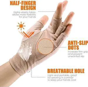 Driving Fingerless Gloves Women UV Protection Summer UPF50+ Running Work Gloves Non-Slip Touchscreen Outdoor Cyling Driving Fingerless Gloves Women UV Protection Summer UPF50+ Running Work Gloves Non-Slip Touchscreen Outdoor Cyling