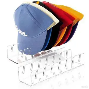 Hat Organizer for Baseball Caps, 2 Pack, Clear Acrylic, Transparent | No Install, Hat Holder for 14 Caps, Space Saving, Closet Storage Hat Organizer for Baseball Caps, 2 Pack, Clear Acrylic, Transparent | No Install, Hat Holder for 14 Caps, Space Saving, Closet Storage