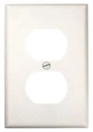 1-Gang Duplex Device Receptacle Wallplate, Standard Size, Thermoset, Device Mount, 1-Pack, 88003, White 1-Gang Duplex Device Receptacle Wallplate, Standard Size, Thermoset, Device Mount, 1-Pack, 88003, White