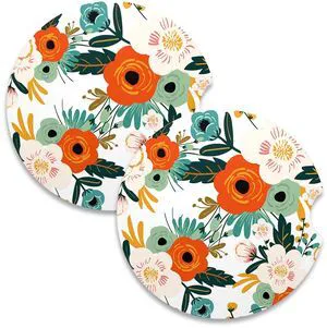 Car Coaster for Cup Holders, 2 Pack Ceramic Car Cup Holder Coaster | 2 Pack Absorbent Ceramic Car Cup Holder Coaster, Cute Auto Assecories, Universal Size 2.56 in with Finger Notch & Cork Base Car Coaster for Cup Holders, 2 Pack Ceramic Car Cup Holder Coaster | 2 Pack Absorbent Ceramic Car Cup Holder Coaster, Cute Auto Assecories, Universal Size 2.56 in with Finger Notch & Cork Base