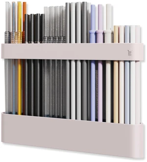Straw Holder, reusable straw storage rack, suitable for kitchen walls, counters, cabinet doors, refrigerator doors, etc (pink) Straw Holder, reusable straw storage rack, suitable for kitchen walls, counters, cabinet doors, refrigerator doors, etc (pink)