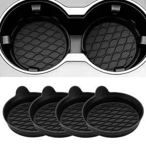 DandyChic Car Cup Holder Coaster, Cup Holder Lined with Anti Slip Silicone Coaster, Car Universal Interior Accessories, 4-PackBlack DandyChic Car Cup Holder Coaster, Cup Holder Lined with Anti Slip Silicone Coaster, Car Universal Interior Accessories, 4-PackBlack