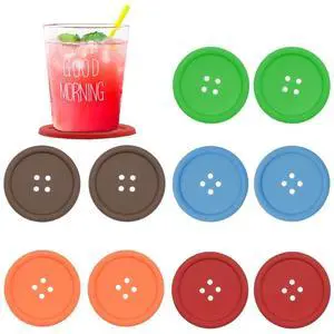 10Pcs Silicone Drink Coaster,Colorful Round Button Shaped Cup Cushion Holder,Coffee Drink Mat,Heat Insulation Pad with Deep Grooved and Non-Slip Placemat 10Pcs Silicone Drink Coaster,Colorful Round Button Shaped Cup Cushion Holder,Coffee Drink Mat,Heat Insulation Pad with Deep Grooved and Non-Slip Placemat