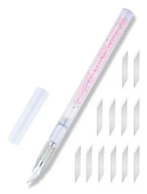 Exacto Knife Set, Bling Hobby Knife Pen with Blade Refills, Craft Cutting Tools for Scrapbooking Stencil Washi Tape Sticker Cutter, Pink Exacto Knife Set, Bling Hobby Knife Pen with Blade Refills, Craft Cutting Tools for Scrapbooking Stencil Washi Tape Sticker Cutter, Pink