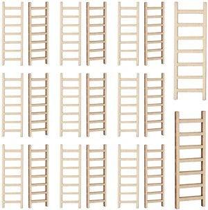 20 Pcs Mini Garden Ladder - 2.36'' x 0.78'' Wooden Miniature Ladder Accessories for Landscape Dollhouse Decor 20 Pcs Mini Garden Ladder - 2.36'' x 0.78'' Wooden Miniature Ladder Accessories for Landscape Dollhouse Decor
