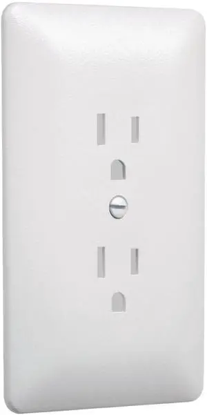 1-Gang Mid-Size Grounded Duplex Wall Plate, Paintable, White | 3/8 in. Larger Than Standard, Replaces Old Wall Plate, Paintable Outlet Cover, Includes Matching Screws, Unbreakable Plastic 1-Gang Mid-Size Grounded Duplex Wall Plate, Paintable, White | 3/8 in. Larger Than Standard, Replaces Old Wall Plate, Paintable Outlet Cover, Includes Matching Screws, Unbreakable Plastic