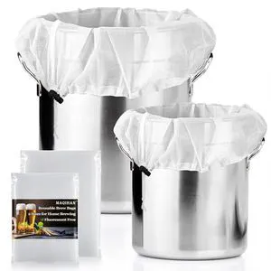 MAQIHAN 2Pack Reusable Brew Bag - Extra Large Strainer Bag for Home Brewing | 26x22", 16x18" Fine Mesh Straining Bags for Beer Grape Wine Press Fruit Cider Juice Grain Milk Making, Adjustable Drawstri MAQIHAN 2Pack Reusable Brew Bag - Extra Large Strainer Bag for Home Brewing | 26x22", 16x18" Fine Mesh Straining Bags for Beer Grape Wine Press Fruit Cider Juice Grain Milk Making, Adjustable Drawstri