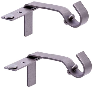 Kenney Fast Fit 5/8" No Measure Curtain Rod Brackets, Pewter Kenney Fast Fit 5/8" No Measure Curtain Rod Brackets, Pewter