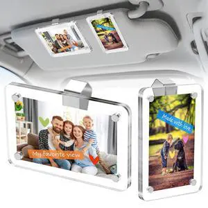 2Pcs Visor Picture Clip, Car Picture Holder | Clear Acrylic Magnetic Car Photo Frame for Sun Visor, For Polaroid Mini Photos, Great Gift for Boyfriend Husband Dad Mum 2Pcs Visor Picture Clip, Car Picture Holder | Clear Acrylic Magnetic Car Photo Frame for Sun Visor, For Polaroid Mini Photos, Great Gift for Boyfriend Husband Dad Mum