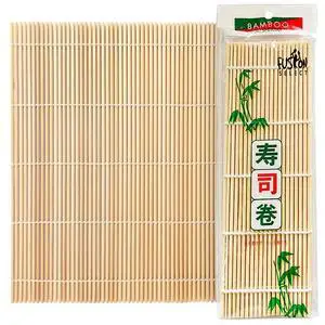 1 Pk Bamboo Sushi Mat - Sushi Roller Mat for Making, Shaping & Molding Sushi Roll & Kimbap - Food-Safe Sushi Making Supplies, Tools & Accessories - Made of Natural Bamboo - 9.5x9.5 1 Pk Bamboo Sushi Mat - Sushi Roller Mat for Making, Shaping & Molding Sushi Roll & Kimbap - Food-Safe Sushi Making Supplies, Tools & Accessories - Made of Natural Bamboo - 9.5x9.5