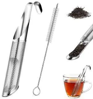 304 Stainless Steel Tea Infuser for Loose Leaf Tea Steeper w/Cleaning Brush | Tea Strainer,Food-Grade Fine Mesh Tea Diffuser Set for Single-Cup Brewing;Sifter for Flour,Matcha,Coffee,Spices,Seasonings 304 Stainless Steel Tea Infuser for Loose Leaf Tea Steeper w/Cleaning Brush | Tea Strainer,Food-Grade Fine Mesh Tea Diffuser Set for Single-Cup Brewing;Sifter for Flour,Matcha,Coffee,Spices,Seasonings