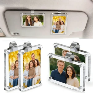 4-Pack Acrylic Magnetic Car Photo Holder Personalized Visor Clip Frame for Cars, Display Family Photos 4-Pack Acrylic Magnetic Car Photo Holder Personalized Visor Clip Frame for Cars, Display Family Photos