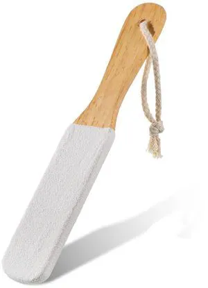 Foot Scrubber, Foot File Exfoliator Pedicure Tool Pumice Stone Foots File Callus Remover Pedicure Feet Scrubber with Wooden Handle for Cracked Feet Heels Elbows, Hands in Shower Foot Scrubber, Foot File Exfoliator Pedicure Tool Pumice Stone Foots File Callus Remover Pedicure Feet Scrubber with Wooden Handle for Cracked Feet Heels Elbows, Hands in Shower