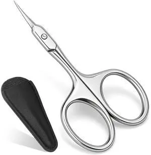 Curved Cuticle Scissors, Extra Fine Tip, Manicure Pedicure | Fine curved tip for manicure, pedicure and eyebrow trimming. For women and men. Compact grooming tool for precise nail care. Curved Cuticle Scissors, Extra Fine Tip, Manicure Pedicure | Fine curved tip for manicure, pedicure and eyebrow trimming. For women and men. Compact grooming tool for precise nail care.