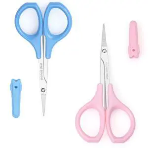 2Pcs Eyebrow Grooming Scissors Men Women Eyebrow Clippers Curved & Straight | Eyebrow Trimmer Scissors Set with Protective Cover for Trimming Eyelash Eyebrow, Facial Nose Hair, Stainless Steel 2Pcs Eyebrow Grooming Scissors Men Women Eyebrow Clippers Curved & Straight | Eyebrow Trimmer Scissors Set with Protective Cover for Trimming Eyelash Eyebrow, Facial Nose Hair, Stainless Steel
