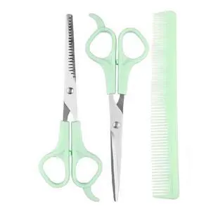 Cutting Shears Set with Professional includes Hair Cutting Shear, Hair Thinning Scissor and Comb, 6.7inch Hair Shears Stainless Steel Barber Thinning Scissors Kit for Women/Men(GREEN) Cutting Shears Set with Professional includes Hair Cutting Shear, Hair Thinning Scissor and Comb, 6.7inch Hair Shears Stainless Steel Barber Thinning Scissors Kit for Women/Men(GREEN)