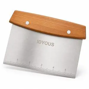 Bench Scraper and Dough Cutter, Stainless Steel Bread Cutter | Measurement Marks, Kitchen Tool for Flat Top Grill, Bread, Pizza and Baking Bench Scraper and Dough Cutter, Stainless Steel Bread Cutter | Measurement Marks, Kitchen Tool for Flat Top Grill, Bread, Pizza and Baking