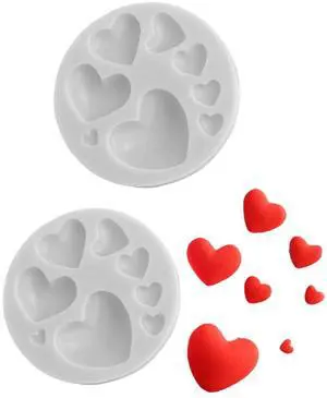 Heart Silicone Molds, Mixed Size Silicone Candy Molds, Heart Shape for Chocolate, Cookie Decor, Pastry, Cake, Jelly, Pudding DIY Decorating 2PCS(Gray) Heart Silicone Molds, Mixed Size Silicone Candy Molds, Heart Shape for Chocolate, Cookie Decor, Pastry, Cake, Jelly, Pudding DIY Decorating 2PCS(Gray)