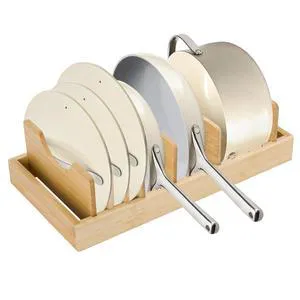 Pan Organizer Compatible with Caraway, Pots and Pans Organizer Under Cabinet, Bamboo Pot Lid Organizers with Adjustable Dividers, U-Shaped Lid Slots, Ideal for Kitchen Countertop and Cabinet Storage Pan Organizer Compatible with Caraway, Pots and Pans Organizer Under Cabinet, Bamboo Pot Lid Organizers with Adjustable Dividers, U-Shaped Lid Slots, Ideal for Kitchen Countertop and Cabinet Storage