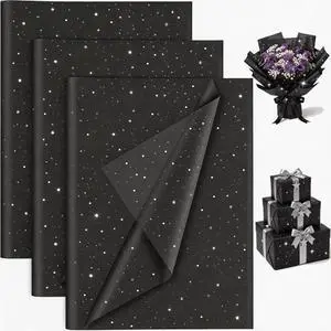 Black Glitter Tissue Paper for Gift Bags 20x20 Inch - 30 Sheets Recyclable Wrapping Tissue Paper Bulk for DIY Crafts Birthday Baby Shower Festival Holidays Decorative Black Glitter Tissue Paper for Gift Bags 20x20 Inch - 30 Sheets Recyclable Wrapping Tissue Paper Bulk for DIY Crafts Birthday Baby Shower Festival Holidays Decorative