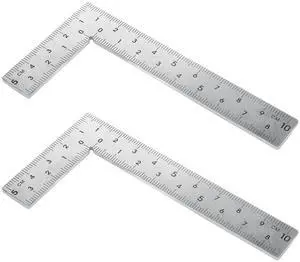 2pcs Stainless Steel L Shaped Ruler 90 Degree Right Angle Double Sided Ruler Sliver Metal Square Right Angle Rulers with Clear Scale Square Framing Measuring Tool for Engineer 2 inch by 4 inch 2pcs Stainless Steel L Shaped Ruler 90 Degree Right Angle Double Sided Ruler Sliver Metal Square Right Angle Rulers with Clear Scale Square Framing Measuring Tool for Engineer 2 inch by 4 inch