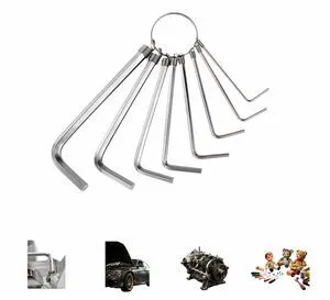 Professional 8-Piece Hex Key Set, L-Shaped Metric Allen Wrench Kit with Key Ring, 1.5-6mm Sizes, Anti-Rust,for Home DIY and Bicycle Repair Professional 8-Piece Hex Key Set, L-Shaped Metric Allen Wrench Kit with Key Ring, 1.5-6mm Sizes, Anti-Rust,for Home DIY and Bicycle Repair