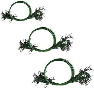 Stainless Steel Fishing Leader Wire with Swivel Snaps 60pcs Saltwater & Freshwater Fishing Tackle Connectors for Lures and Hooks Stainless Steel Fishing Leader Wire with Swivel Snaps 60pcs Saltwater & Freshwater Fishing Tackle Connectors for Lures and Hooks