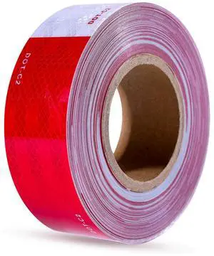 High Visibility Reflective Tape, Waterproof Red and White Conspicuity Safety Tape for Trailer, Outdoor, Cars, Trucks 2 Inch x 30 Feet High Visibility Reflective Tape, Waterproof Red and White Conspicuity Safety Tape for Trailer, Outdoor, Cars, Trucks 2 Inch x 30 Feet