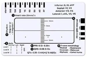 1Pc ECG 7 Step Ruler for ECG/EKG Interpretation, EKG Ruler Plastic Measuring Tool, Transparent Calipers Measuring Tool Follow a 7 Plan 1Pc ECG 7 Step Ruler for ECG/EKG Interpretation, EKG Ruler Plastic Measuring Tool, Transparent Calipers Measuring Tool Follow a 7 Plan
