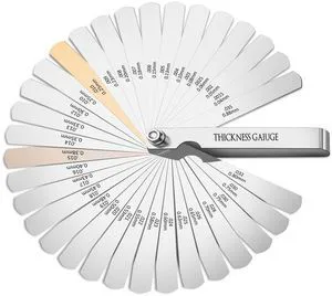 Feeler Gauge Set Stainless Steel Thickness Gauge 32 Blades | 0.04-0.88 mm (0.0015-0.035 Inch) Dual Marked Metric and Imperial Measuring Tools for Measuring Gap Widths and Thicknesses Feeler Gauge Set Stainless Steel Thickness Gauge 32 Blades | 0.04-0.88 mm (0.0015-0.035 Inch) Dual Marked Metric and Imperial Measuring Tools for Measuring Gap Widths and Thicknesses