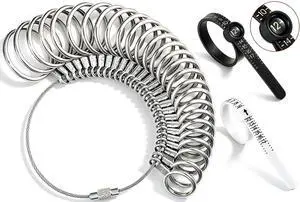 Ring Sizer Measuring Tool Kit, 27 PCS Stainless Steel Measuring Ring Tool, US Ring Size 0-13 with Half Size, 2 PCS Reusable Finger Size Tape with Magnified Glass 1-17 USA Rings Size Ring Sizer Measuring Tool Kit, 27 PCS Stainless Steel Measuring Ring Tool, US Ring Size 0-13 with Half Size, 2 PCS Reusable Finger Size Tape with Magnified Glass 1-17 USA Rings Size