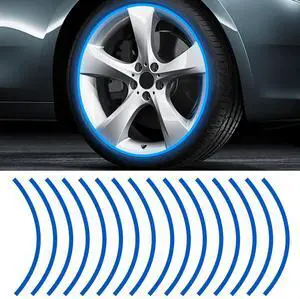 16PCS 17''-19'' Reflective Wheel Rim Stripe Decal Sticker, Universal Night Safety Tape Reflective Stickers, Waterproof Tire Rim Decoration Stripe Decals for Motorcycle, Car, Bicycle (Blue) 16PCS 17''-19'' Reflective Wheel Rim Stripe Decal Sticker, Universal Night Safety Tape Reflective Stickers, Waterproof Tire Rim Decoration Stripe Decals for Motorcycle, Car, Bicycle (Blue)