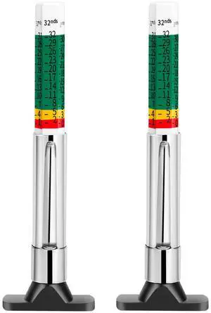 Depth Gauge,Tire Tread Gauge Color Coded,Tread Depth Gauge in 1/32 inch(Pack of 2) Depth Gauge,Tire Tread Gauge Color Coded,Tread Depth Gauge in 1/32 inch(Pack of 2)