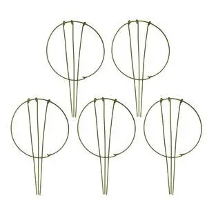 5-Pack Garden Plant Support Stake Green Plant Support Rings Support Hoop for Climbing Plant, Flowers (5.9" Wide x 11" High) 5-Pack Garden Plant Support Stake Green Plant Support Rings Support Hoop for Climbing Plant, Flowers (5.9" Wide x 11" High)
